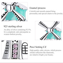 Load image into Gallery viewer, S925 Sterling Silver Dutch Windmills Beads DIY Bracelet Necklace Accessories, Dutch Windmills
