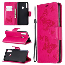 Load image into Gallery viewer, Two Butterflies Embossing Pattern Horizontal Flip Leather Case with Holder &amp; Card Slot &amp; Wallet &amp; Lanyard