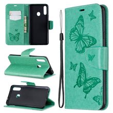 Load image into Gallery viewer, Two Butterflies Embossing Pattern Horizontal Flip Leather Case with Holder &amp; Card Slot &amp; Wallet &amp; Lanyard