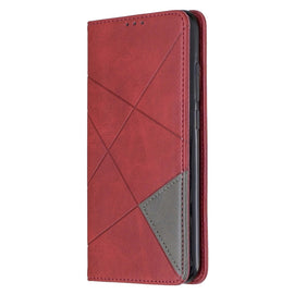 Rhombus Texture Horizontal Flip Magnetic Leather Case with Holder & Card Slots, For Xiaomi Redmi Note 8