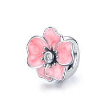 Load image into Gallery viewer, S925 Sterling Silver Pink Flower Beads DIY Bracelet Necklace Accessories, Pink Flower