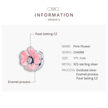 Load image into Gallery viewer, S925 Sterling Silver Pink Flower Beads DIY Bracelet Necklace Accessories, Pink Flower