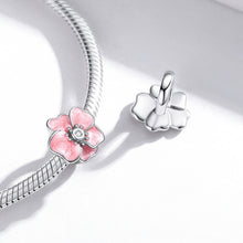 Load image into Gallery viewer, S925 Sterling Silver Pink Flower Beads DIY Bracelet Necklace Accessories, Pink Flower