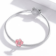 Load image into Gallery viewer, S925 Sterling Silver Pink Flower Beads DIY Bracelet Necklace Accessories, Pink Flower