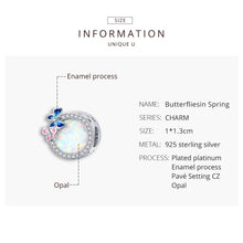 Load image into Gallery viewer, S925 Sterling Silver Butterfly Spring Beads DIY Bracelet Necklace Accessories, Butterfly Spring