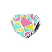Load image into Gallery viewer, S925 Sterling Silver Heart Geometry Beads DIY Bracelet Necklace Accessories, Heart Geometry
