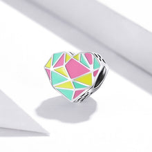 Load image into Gallery viewer, S925 Sterling Silver Heart Geometry Beads DIY Bracelet Necklace Accessories, Heart Geometry