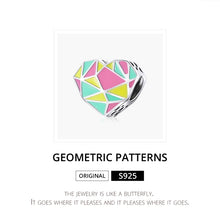 Load image into Gallery viewer, S925 Sterling Silver Heart Geometry Beads DIY Bracelet Necklace Accessories, Heart Geometry