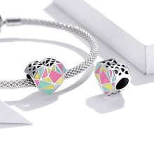 Load image into Gallery viewer, S925 Sterling Silver Heart Geometry Beads DIY Bracelet Necklace Accessories, Heart Geometry