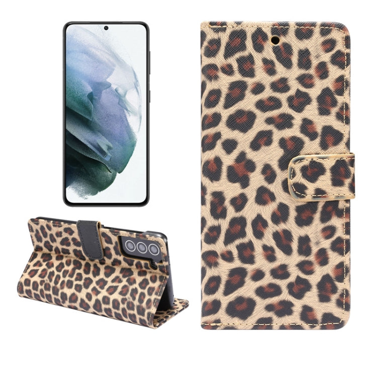 Leopard Pattern Horizontal Flip Leather Case with Holder & Card Slots, For Samsung Galaxy S21+ 5G, For Samsung Galaxy S21 5G