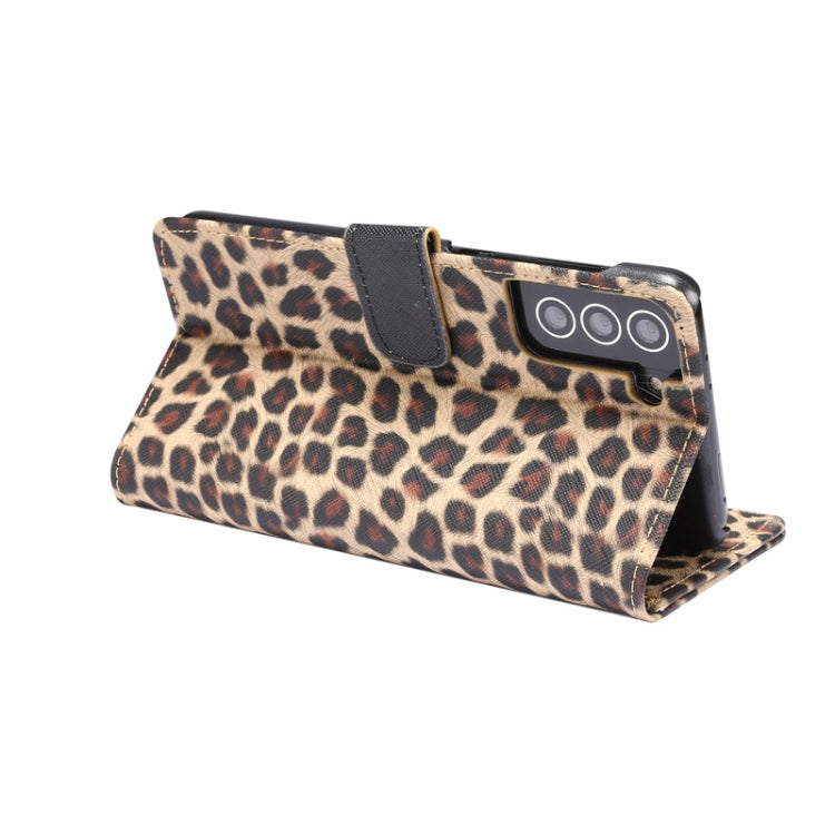 Leopard Pattern Horizontal Flip Leather Case with Holder & Card Slots, For Samsung Galaxy S21+ 5G, For Samsung Galaxy S21 5G