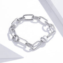 Load image into Gallery viewer, S925 Sterling Silver Paperclip Love Women Bracelet Jewelry, 17cm, 19cm