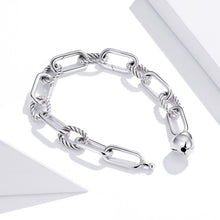 Load image into Gallery viewer, S925 Sterling Silver Paperclip Love Women Bracelet Jewelry, 17cm, 19cm