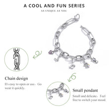 Load image into Gallery viewer, S925 Sterling Silver Paperclip Love Women Bracelet Jewelry, 17cm, 19cm