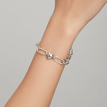 Load image into Gallery viewer, S925 Sterling Silver Paperclip Love Women Bracelet Jewelry, 17cm, 19cm