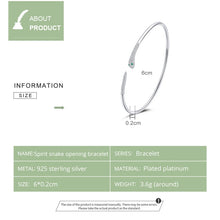Load image into Gallery viewer, S925 Sterling Silver Snake Open Bracelet  Women Jewelry, Snake