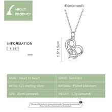 Load image into Gallery viewer, S925 Sterling Silver Heart To Heart Women Nacklace Jewelry, Heart To Heart
