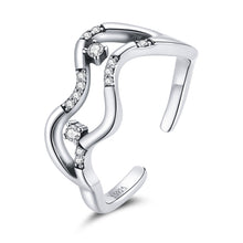 Load image into Gallery viewer, S925 Sterling Silver Galaxy Stars Women Open Ring, Galaxy Stars