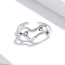 Load image into Gallery viewer, S925 Sterling Silver Galaxy Stars Women Open Ring, Galaxy Stars