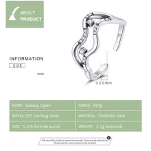 Load image into Gallery viewer, S925 Sterling Silver Galaxy Stars Women Open Ring, Galaxy Stars