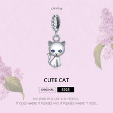 Load image into Gallery viewer, S925 Sterling Silver Cute Cat Pendant DIY Bracelet Necklace Accessories, Cat