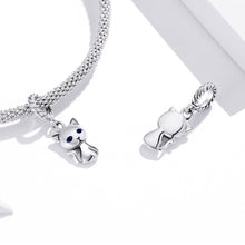 Load image into Gallery viewer, S925 Sterling Silver Cute Cat Pendant DIY Bracelet Necklace Accessories, Cat