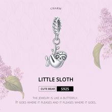 Load image into Gallery viewer, S925 Sterling Silver Cute Little Sloth Pendant DIY Bracelet Necklace Accessories, Little Sloth