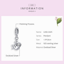 Load image into Gallery viewer, S925 Sterling Silver Cute Little Sloth Pendant DIY Bracelet Necklace Accessories, Little Sloth