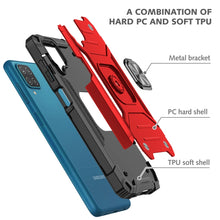 Load image into Gallery viewer, Magnetic Armor Shockproof TPU + PC Case with Metal Ring Holder, For Samsung Galaxy A12