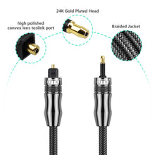 Load image into Gallery viewer, EMK OD1.0mm 3.5mm Digital Sound Toslink to Mini Toslink Digital Optical Audio Cable, 1m, 1.5m, 2m, 3m, 5m