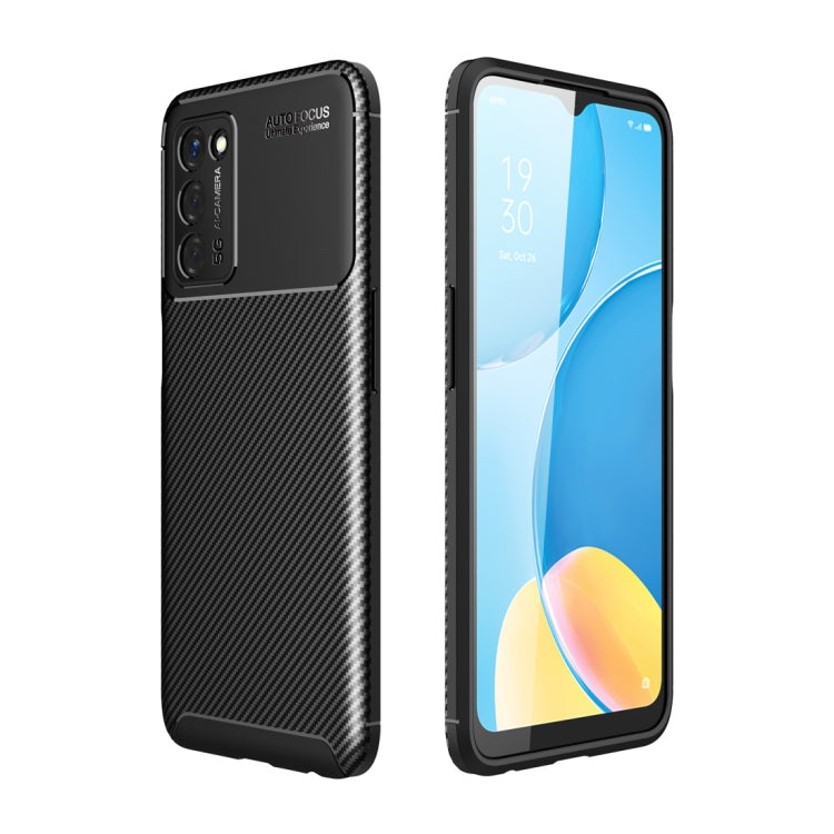 Carbon Fiber Texture Shockproof TPU Case, For OPPO A55 5G