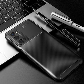 Carbon Fiber Texture Shockproof TPU Case, For OPPO A55 5G