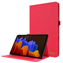 Load image into Gallery viewer, Horizontal Flip TPU + Fabric PU Leather Protective Case with Name Card Clip, For Lenovo Tab M10, For Lenovo Tab P11 Pro, For Lenovo Tab P11, For Galaxy Tab S8+ / Tab S8 Plus /  Tab S7 FE / Tab S7+ / T970                                                 ...