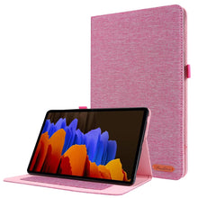 Load image into Gallery viewer, Horizontal Flip TPU + Fabric PU Leather Protective Case with Name Card Clip, For Lenovo Tab M10, For Lenovo Tab P11 Pro, For Lenovo Tab P11, For Galaxy Tab S8+ / Tab S8 Plus /  Tab S7 FE / Tab S7+ / T970                                                 ...