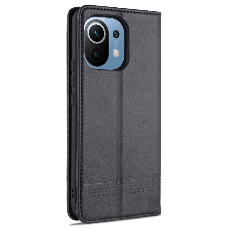 AZNS Magnetic Calf Texture Horizontal Flip Leather Case with Card Slots & Holder & Wallet, For Xiaomi Mi 11