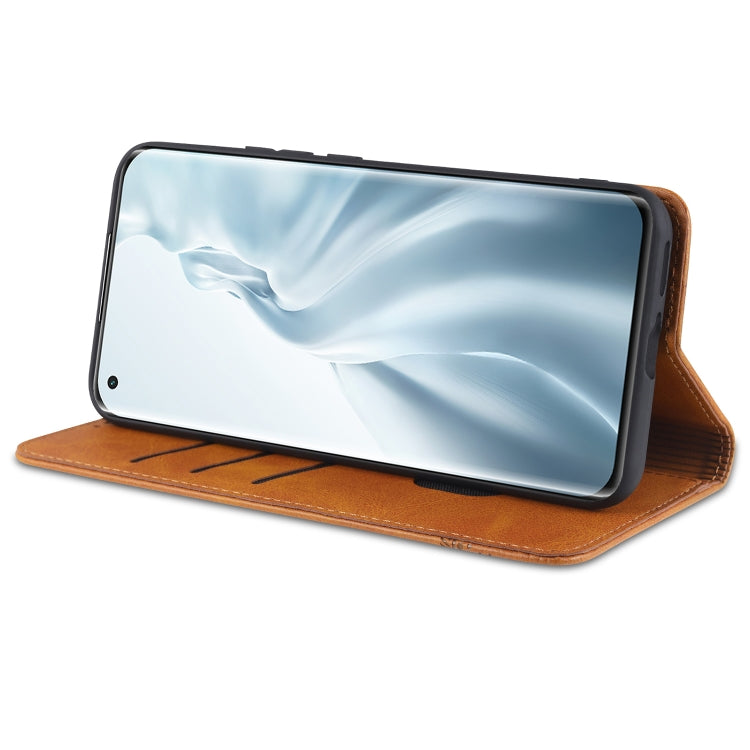 AZNS Magnetic Calf Texture Horizontal Flip Leather Case with Card Slots & Holder & Wallet, For Xiaomi Mi 11
