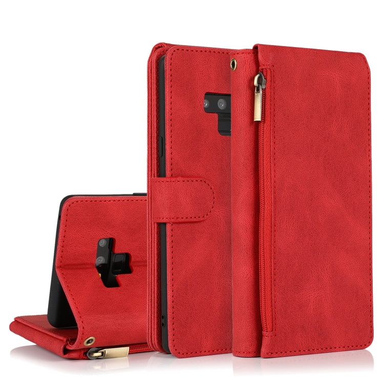 Skin-feel Crazy Horse Texture Zipper Wallet Bag Horizontal Flip Leather Case with Holder & Card Slots & Wallet & Lanyard, For Samsung Galaxy Note9, For Samsung Galaxy Note10, For Samsung Galaxy Note10+, For Samsung Galaxy Note20                        ...