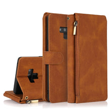 Load image into Gallery viewer, Skin-feel Crazy Horse Texture Zipper Wallet Bag Horizontal Flip Leather Case with Holder &amp; Card Slots &amp; Wallet &amp; Lanyard, For Samsung Galaxy Note9, For Samsung Galaxy Note10, For Samsung Galaxy Note10+, For Samsung Galaxy Note20                        ...