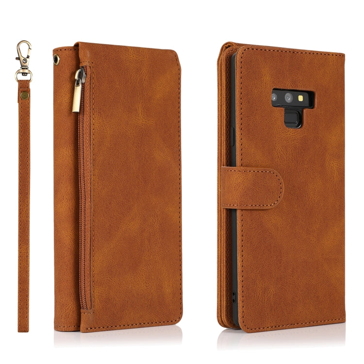 Skin-feel Crazy Horse Texture Zipper Wallet Bag Horizontal Flip Leather Case with Holder & Card Slots & Wallet & Lanyard, For Samsung Galaxy Note9, For Samsung Galaxy Note10, For Samsung Galaxy Note10+, For Samsung Galaxy Note20                        ...