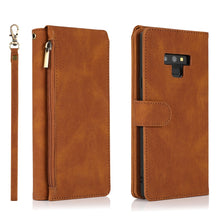 Load image into Gallery viewer, Skin-feel Crazy Horse Texture Zipper Wallet Bag Horizontal Flip Leather Case with Holder &amp; Card Slots &amp; Wallet &amp; Lanyard, For Samsung Galaxy Note9, For Samsung Galaxy Note10, For Samsung Galaxy Note10+, For Samsung Galaxy Note20                        ...