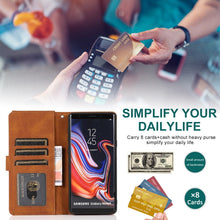 Load image into Gallery viewer, Skin-feel Crazy Horse Texture Zipper Wallet Bag Horizontal Flip Leather Case with Holder &amp; Card Slots &amp; Wallet &amp; Lanyard, For Samsung Galaxy Note9, For Samsung Galaxy Note10, For Samsung Galaxy Note10+, For Samsung Galaxy Note20                        ...