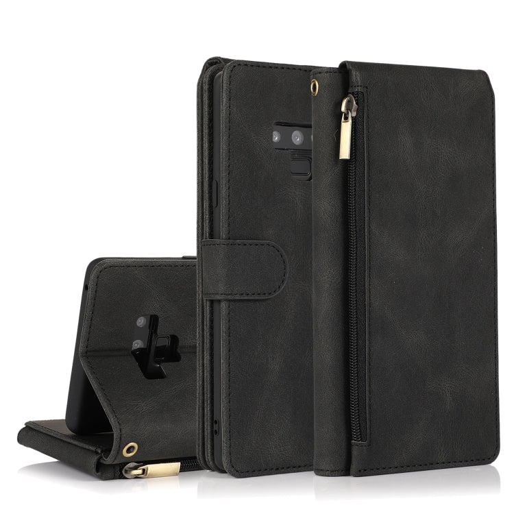 Skin-feel Crazy Horse Texture Zipper Wallet Bag Horizontal Flip Leather Case with Holder & Card Slots & Wallet & Lanyard, For Samsung Galaxy Note9, For Samsung Galaxy Note10, For Samsung Galaxy Note10+, For Samsung Galaxy Note20                        ...