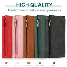 Load image into Gallery viewer, Skin-feel Crazy Horse Texture Zipper Wallet Bag Horizontal Flip Leather Case with Holder &amp; Card Slots &amp; Wallet &amp; Lanyard, For Samsung Galaxy Note9, For Samsung Galaxy Note10, For Samsung Galaxy Note10+, For Samsung Galaxy Note20                        ...