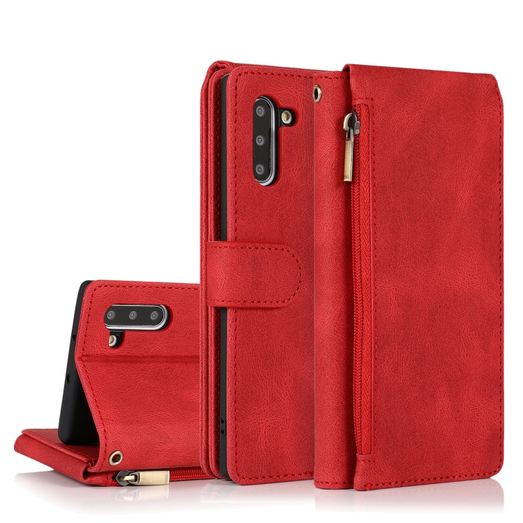Skin-feel Crazy Horse Texture Zipper Wallet Bag Horizontal Flip Leather Case with Holder & Card Slots & Wallet & Lanyard, For Samsung Galaxy Note9, For Samsung Galaxy Note10, For Samsung Galaxy Note10+, For Samsung Galaxy Note20                        ...