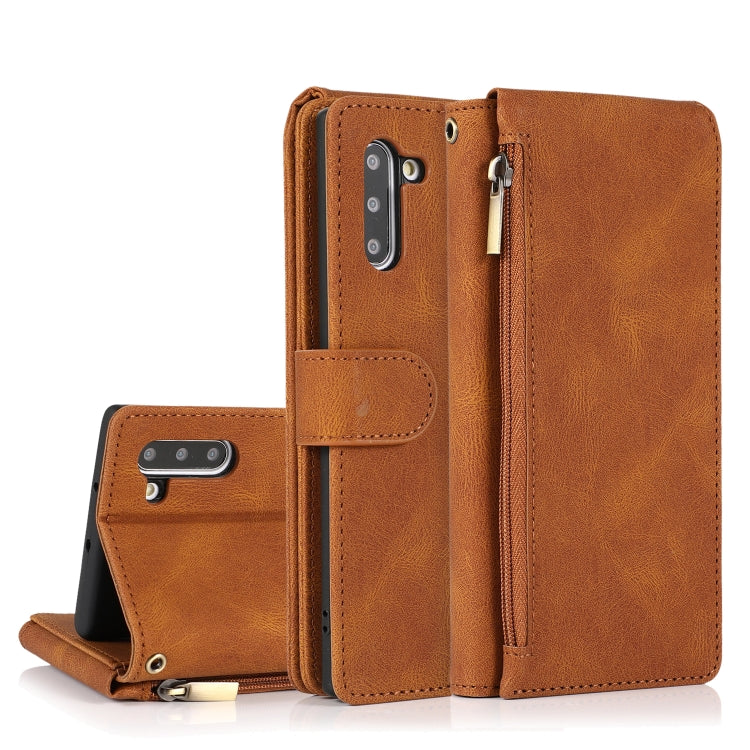 Skin-feel Crazy Horse Texture Zipper Wallet Bag Horizontal Flip Leather Case with Holder & Card Slots & Wallet & Lanyard, For Samsung Galaxy Note9, For Samsung Galaxy Note10, For Samsung Galaxy Note10+, For Samsung Galaxy Note20                        ...