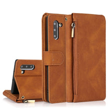 Load image into Gallery viewer, Skin-feel Crazy Horse Texture Zipper Wallet Bag Horizontal Flip Leather Case with Holder &amp; Card Slots &amp; Wallet &amp; Lanyard, For Samsung Galaxy Note9, For Samsung Galaxy Note10, For Samsung Galaxy Note10+, For Samsung Galaxy Note20                        ...