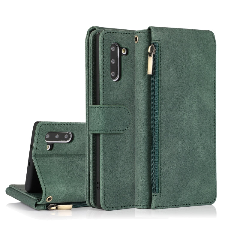 Skin-feel Crazy Horse Texture Zipper Wallet Bag Horizontal Flip Leather Case with Holder & Card Slots & Wallet & Lanyard, For Samsung Galaxy Note9, For Samsung Galaxy Note10, For Samsung Galaxy Note10+, For Samsung Galaxy Note20                        ...