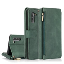 Load image into Gallery viewer, Skin-feel Crazy Horse Texture Zipper Wallet Bag Horizontal Flip Leather Case with Holder &amp; Card Slots &amp; Wallet &amp; Lanyard, For Samsung Galaxy Note9, For Samsung Galaxy Note10, For Samsung Galaxy Note10+, For Samsung Galaxy Note20                        ...