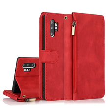 Load image into Gallery viewer, Skin-feel Crazy Horse Texture Zipper Wallet Bag Horizontal Flip Leather Case with Holder &amp; Card Slots &amp; Wallet &amp; Lanyard, For Samsung Galaxy Note9, For Samsung Galaxy Note10, For Samsung Galaxy Note10+, For Samsung Galaxy Note20                        ...