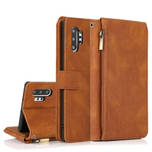 Load image into Gallery viewer, Skin-feel Crazy Horse Texture Zipper Wallet Bag Horizontal Flip Leather Case with Holder &amp; Card Slots &amp; Wallet &amp; Lanyard, For Samsung Galaxy Note9, For Samsung Galaxy Note10, For Samsung Galaxy Note10+, For Samsung Galaxy Note20                        ...